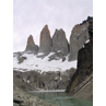 Las Torres.  Three granite peaks considered the landmark view of the Torres del Paine National Park - Patagonia, Chile